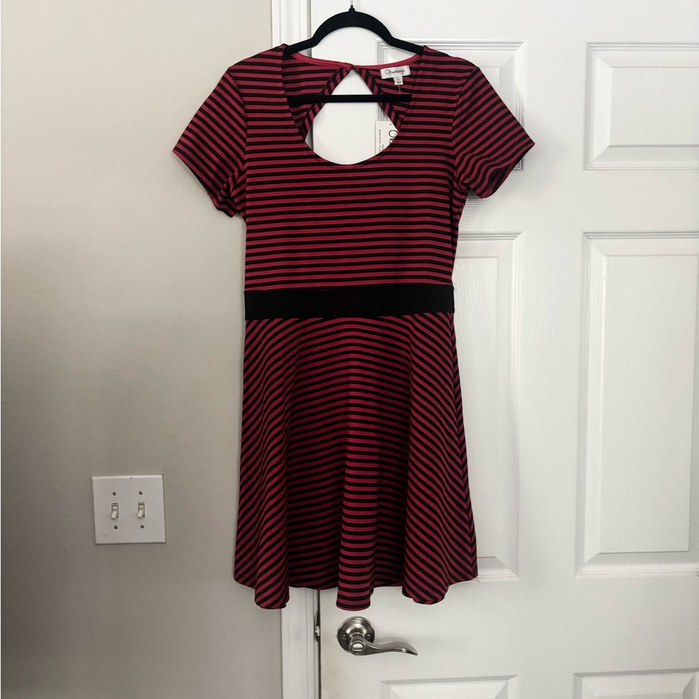 Red and Black Striped Dress